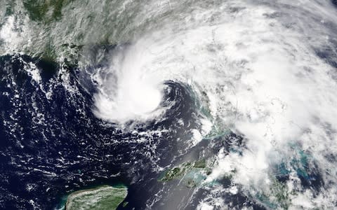 Subtropical storm Alberto is pictured nearing the Florida Panhandle - Credit: Nasa/Reuters