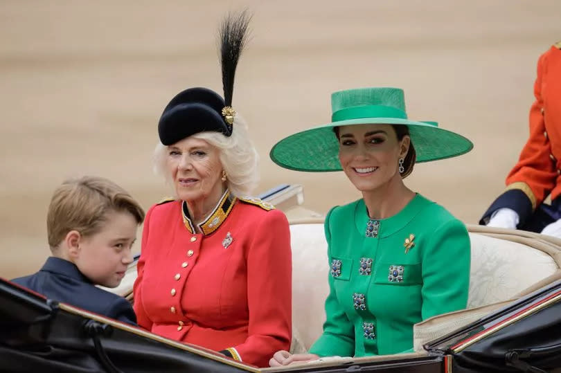 Last year Kate rode in a carriage with Queen Camilla, Prince George, Princess Charlotte and Prince Louis