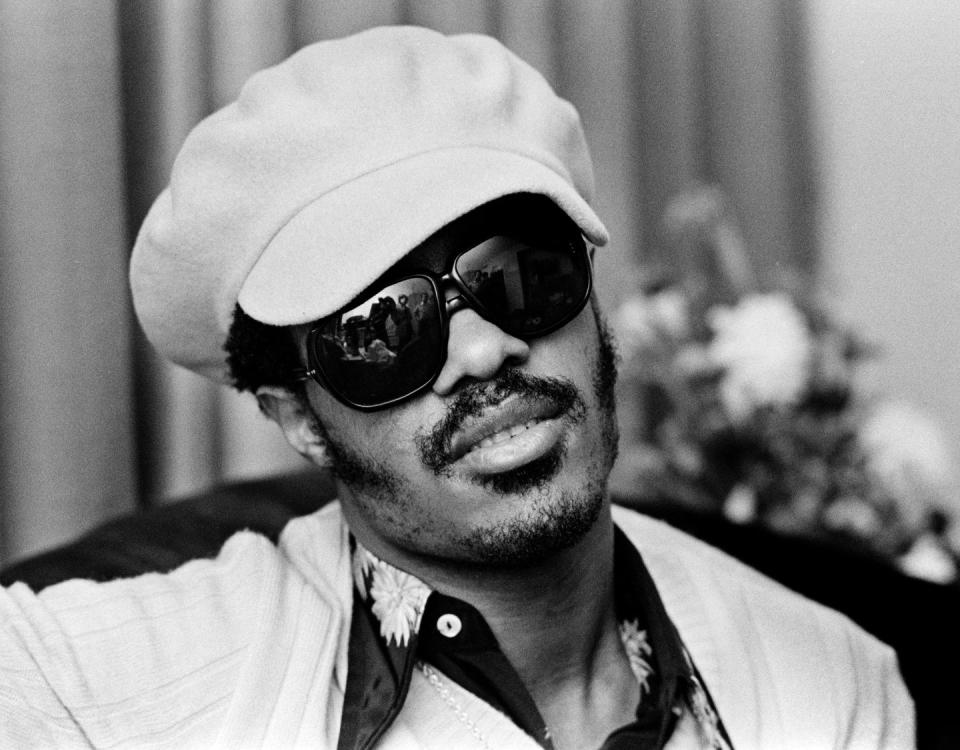 <p>Stevie Wonder backstage at The Rainbow Theatre in London on January 31, 1974.</p>