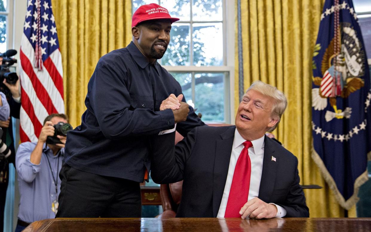 Rapper Kanye West with US President Donald Trump during a meeting in the Oval Office of the White House - Andrew Harrer/Bloomberg