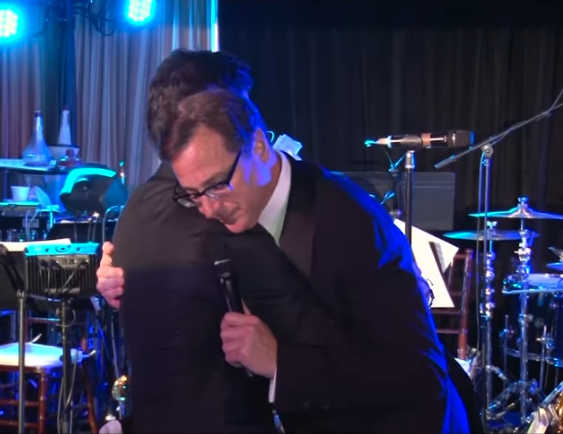 John Stamos and Bob Saget share a hug. (Instagram)