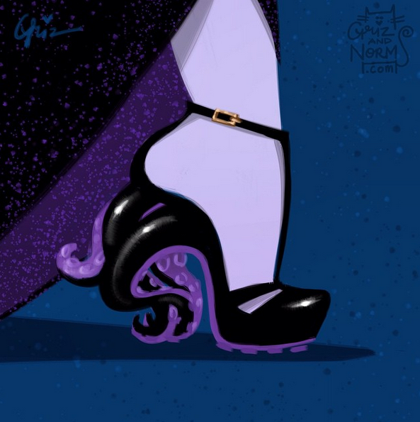 Ursula in a Alexander McQueen-inspired fantasy heel.