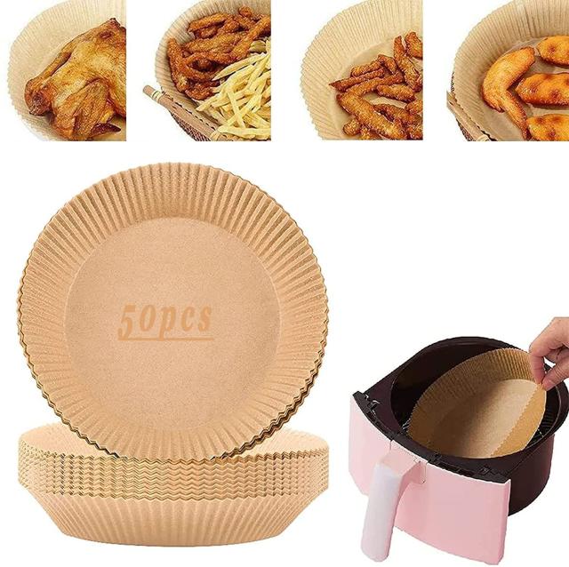 50Pcs Air Fryer Paper, Air Fryer Liners, Disposable Dutch Oven