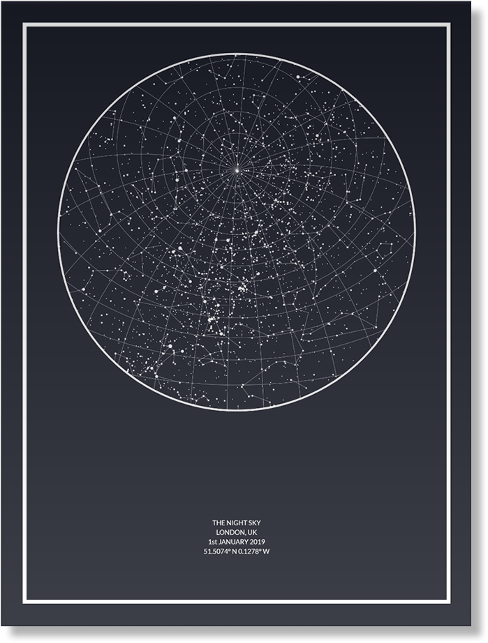 24) Custom Star Constellation Map