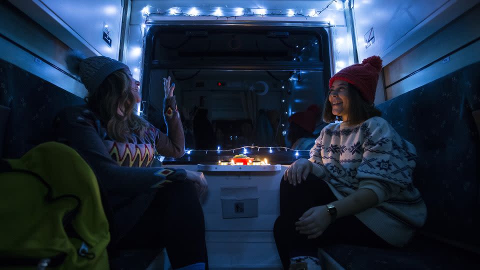 Travelers often decorate their cabins with string lights, scarves and candles. - Mustafa Kamaci/Anadolu Agency/Getty Images