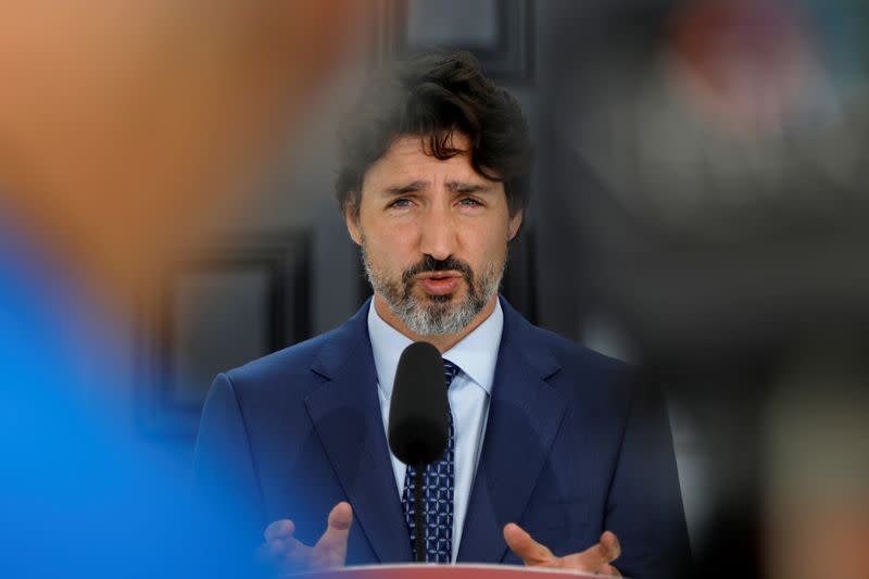 FILE PHOTO: Canada's PM Trudeau attends a news conference in Ottawa