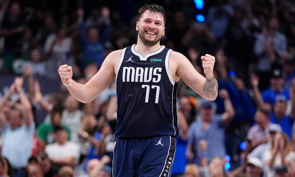 <span><a class="link " href="https://sports.yahoo.com/nba/players/6014/" data-i13n="sec:content-canvas;subsec:anchor_text;elm:context_link" data-ylk="slk:Luka Dončić;sec:content-canvas;subsec:anchor_text;elm:context_link;itc:0">Luka Dončić</a> scored 29 points in the <a class="link " href="https://sports.yahoo.com/nba/teams/dallas/" data-i13n="sec:content-canvas;subsec:anchor_text;elm:context_link" data-ylk="slk:Dallas Mavericks;sec:content-canvas;subsec:anchor_text;elm:context_link;itc:0">Dallas Mavericks</a>’ Game 4 beatdown of the <a class="link " href="https://sports.yahoo.com/nba/teams/boston/" data-i13n="sec:content-canvas;subsec:anchor_text;elm:context_link" data-ylk="slk:Boston Celtics;sec:content-canvas;subsec:anchor_text;elm:context_link;itc:0">Boston Celtics</a>. </span><span>Photograph: Julio Cortez/AP</span>