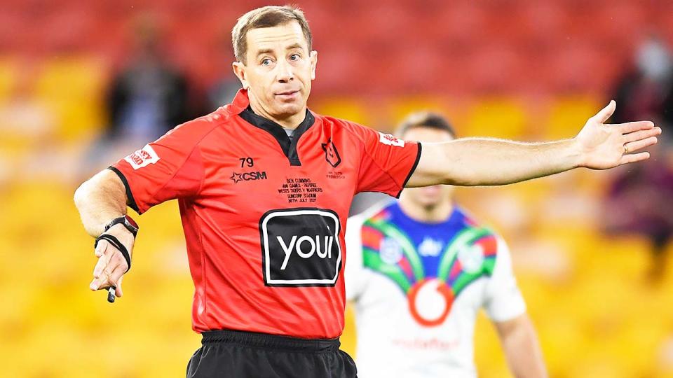 Referee Ben Cummins (pictured) awards a penalty during a match.