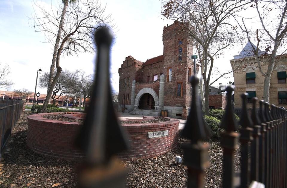 The historic Bastille stands tall in Hanford's Civic Center Park