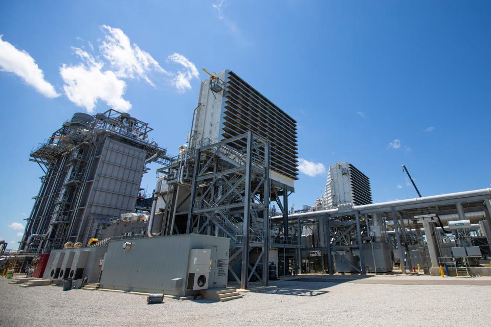 A view of the air intake for one of the gas turbine area Tuesday, July 12, 2022 at the Indeck Niles Energy Center.