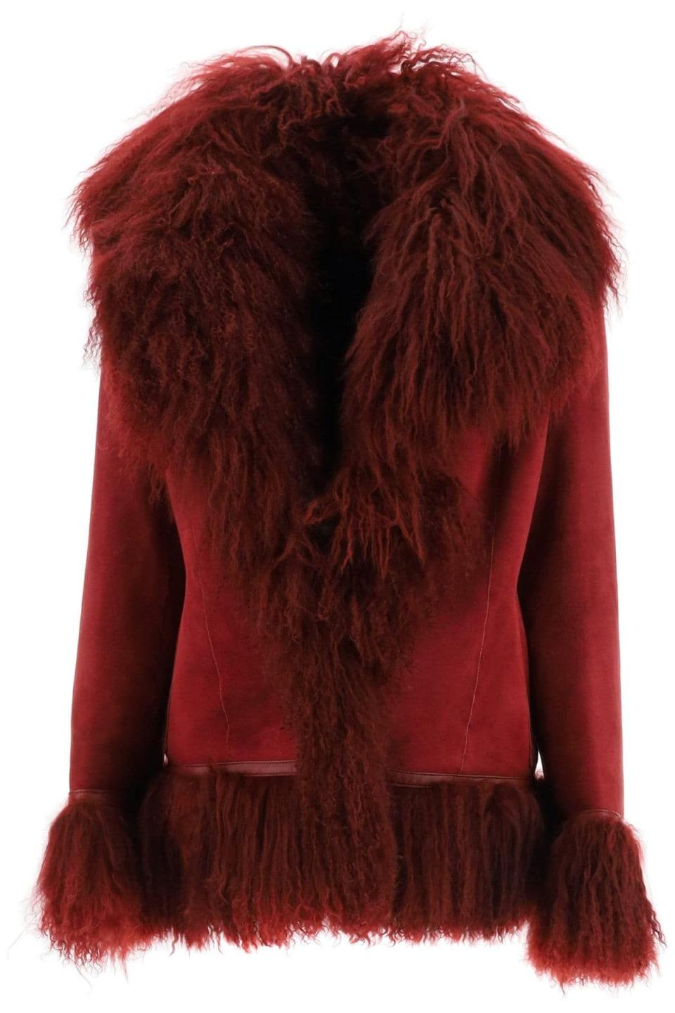 Shearling-Trim Coat