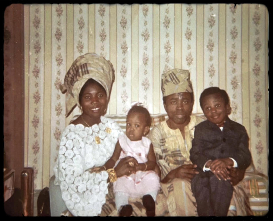 Jimmy Akingbola's biological parents and two siblings. (Peacock)