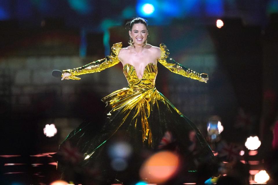 Katy Perry performs during the Coronation Concert in the grounds of Windsor Castle (Getty Images)