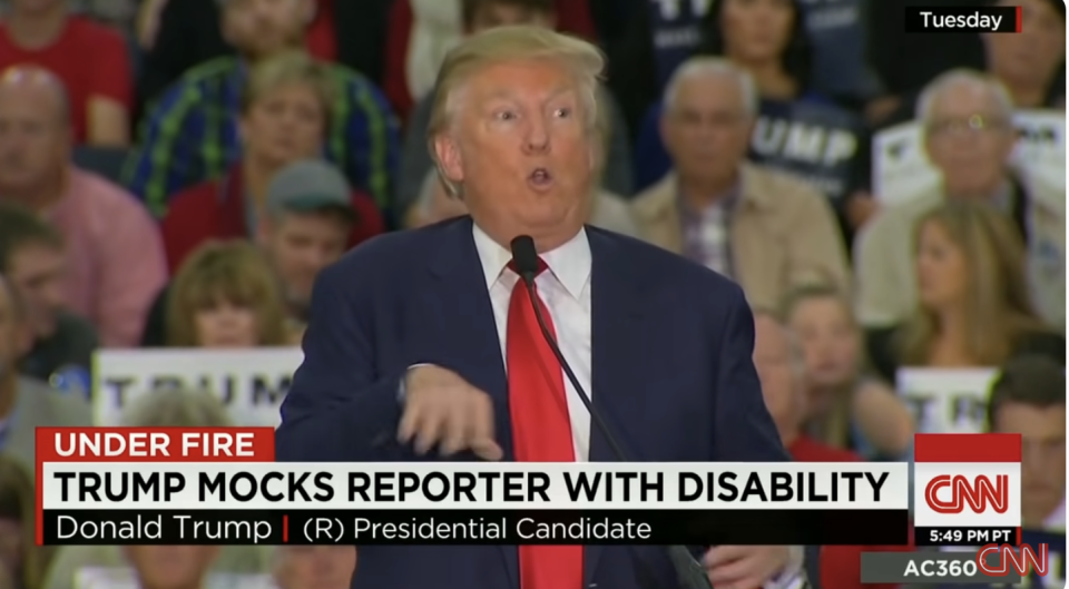 Trump mocking a reporter with a disability in 2015 on CNN