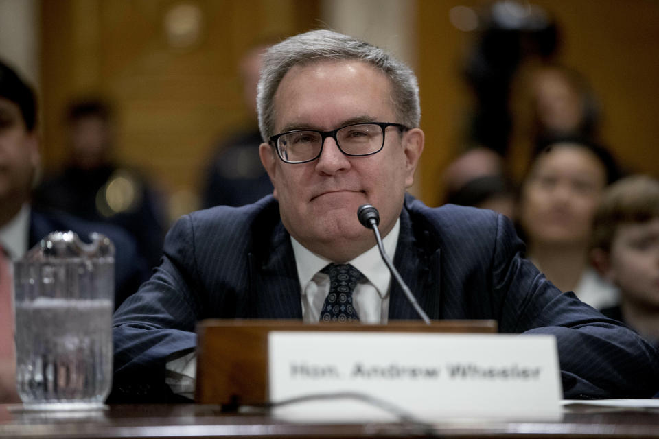 Andrew Wheeler arrives to testify at a Senate Environment and Public Works Committee hearing to be the administrator of the Environmental Protection Agency, on Capitol Hill in Washington, Wednesday, Jan. 16, 2019. (Photo: Andrew Harnik/AP)