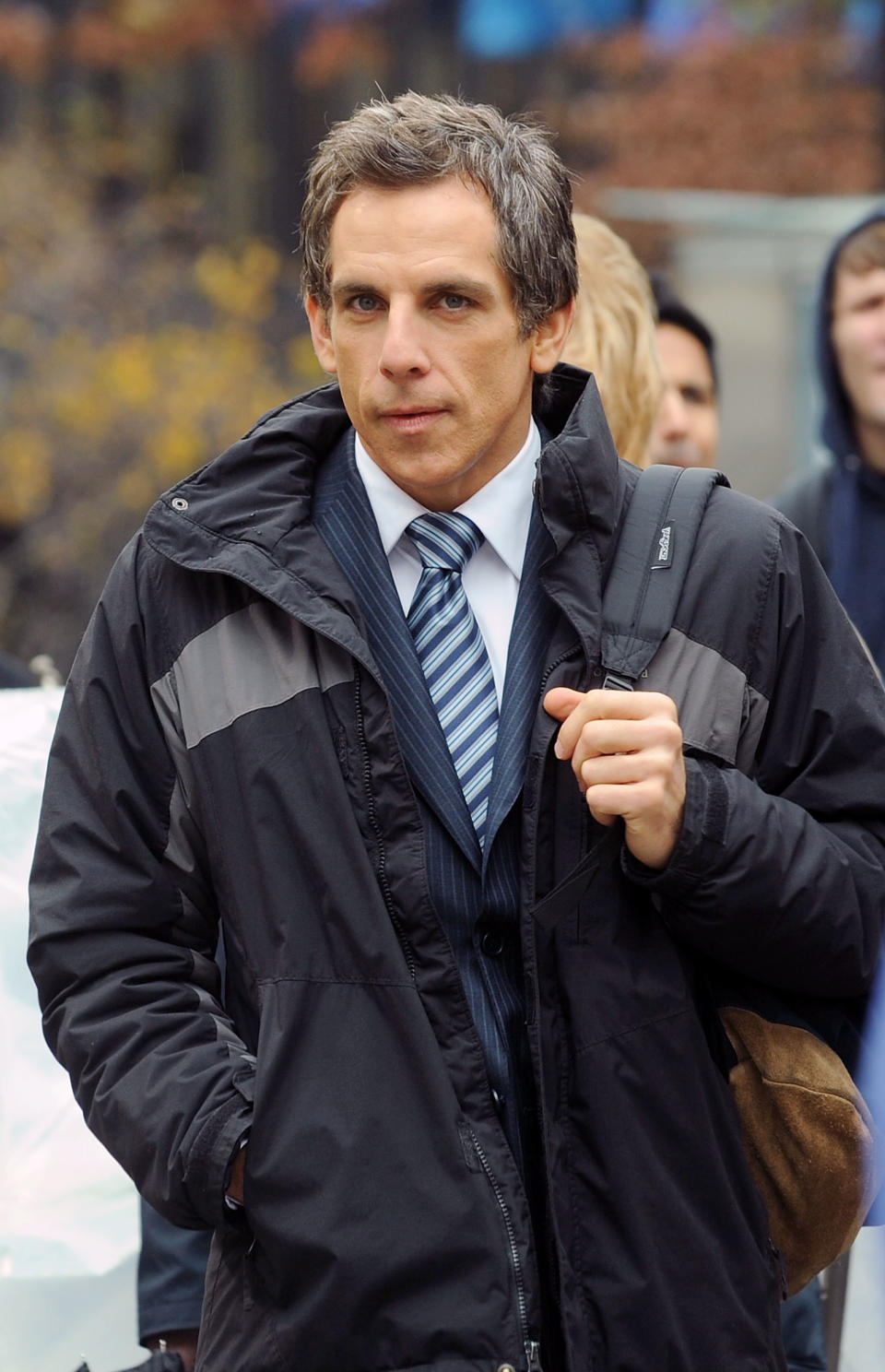 Ben Stiller filming on location for "Tower Heist" on the streets of Manhattan on November 16, 2010