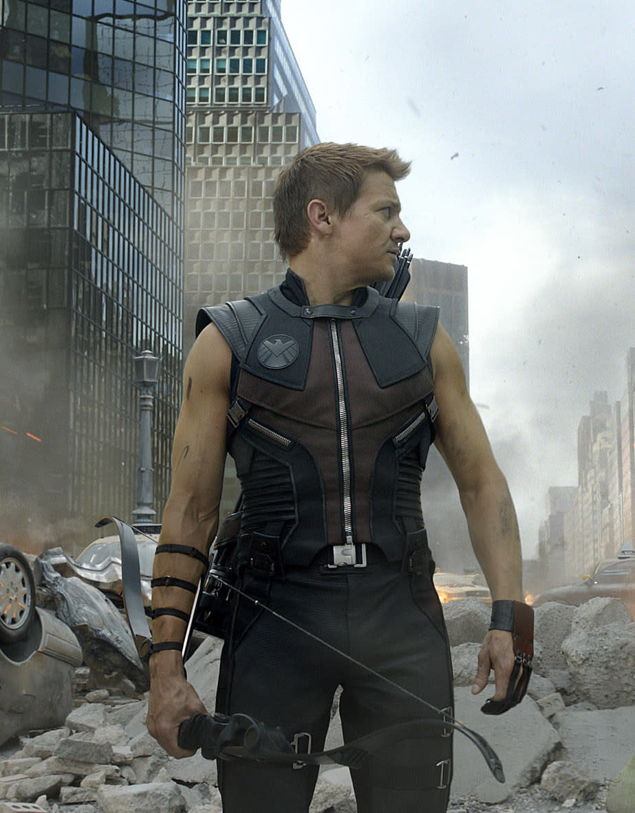 Hawkeye in his suit