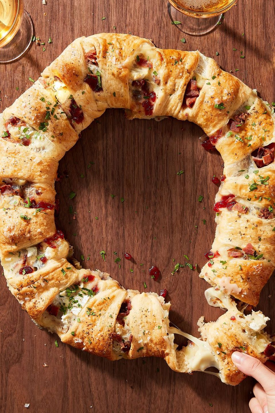 Bacon Brie Crescent Wreath