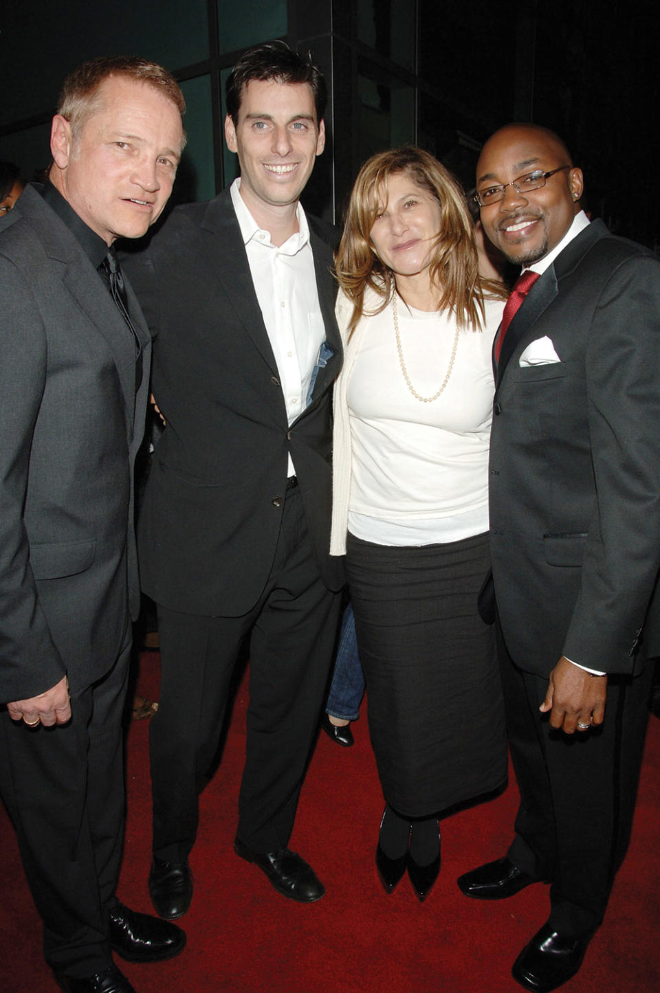 Sony Screen Gems chief Clint Culpepper far left was one of the first execs to recognize the talent of Packer far right, here at the premiere of the Packer-produced This Christmas 2007 with Screen Gems’ Marc Weinstock and Sony studio chief Amy Pascal