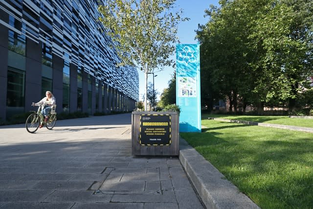 Covid-19 signage at Manchester Metropolitan University’s Birley campus