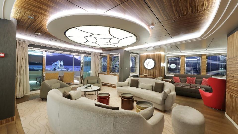 Tough on the outside, luxurious on the inside. Yersin‘s interior goes mano a mano with any expedition superyacht. - Credit: Courtesy Fraser Yachts