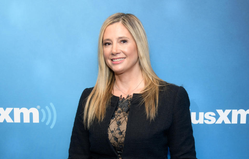 Mira Sorvino poses at the SiriusXM Studios on Nov. 5, 2018, in New York City. 