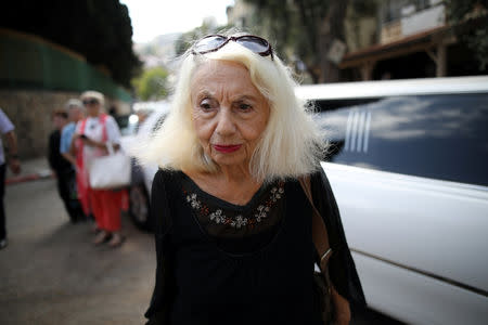 Holocaust survivor Rita Kasimow Brown, 85, arrives to take part in the annual Holocaust survivors' beauty pageant in Haifa, Israel October 14, 2018. REUTERS/Corinna Kern
