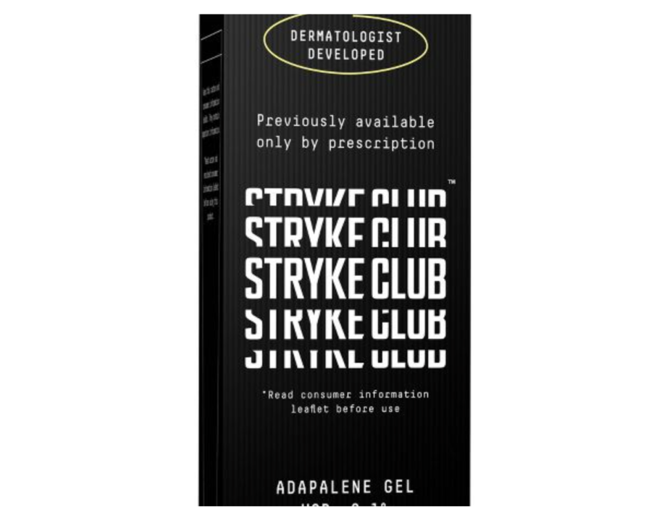 Stryke Club Knockout Adapalene Blemish and Acne Treatment Gel 
