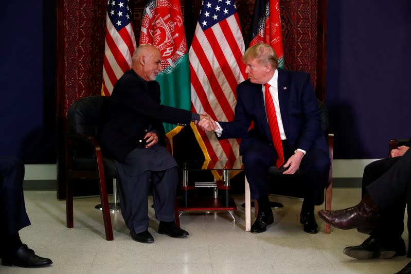 U.S. President Donald Trump makes an unannounced visit to U.S. troops at Bagram Air Base in Afghanistan