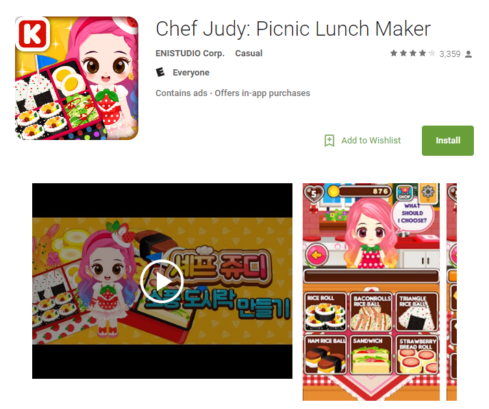 Chef Judy: Picnic Lunch Maker is one of the malicious apps that has now been deleted from the Google Play store  - Credit: Google