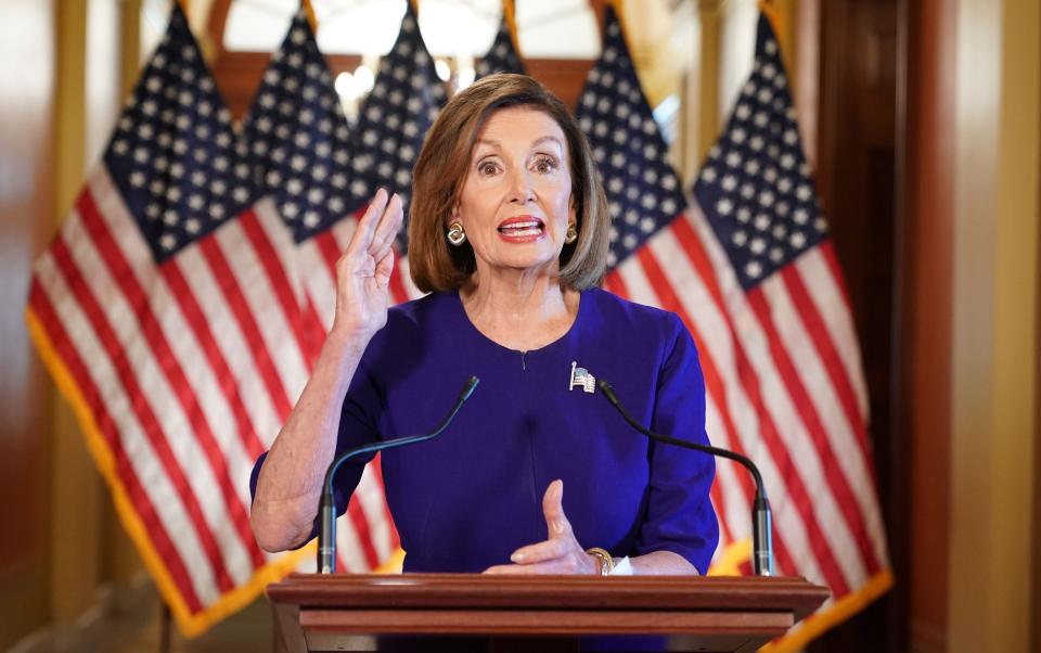 Nancy Pelosi announces a formal impeachment inquiry of President Donald Trump on Sept. 24, 2019, in Washington, D.C. (Photo: MANDEL NGAN via Getty Images)