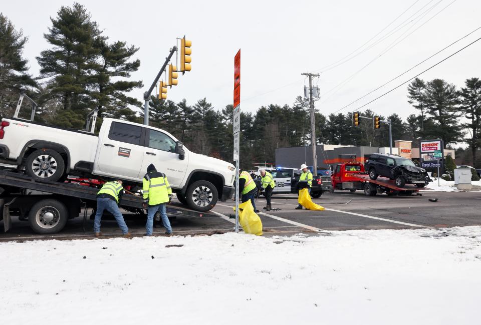 Multi-vehicle accident injures four at the intersection of Bedford St. (Route 18) and Winter St. in Bridgewater.