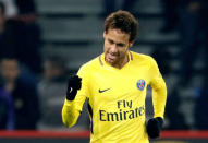 Soccer Football - Ligue 1 - LOSC Lille vs Paris St Germain - Stade Pierre-Mauroy, Lille, France - February 3, 2018 Paris Saint-Germain’s Neymar celebrates scoring their second goal REUTERS/Charles Platiau