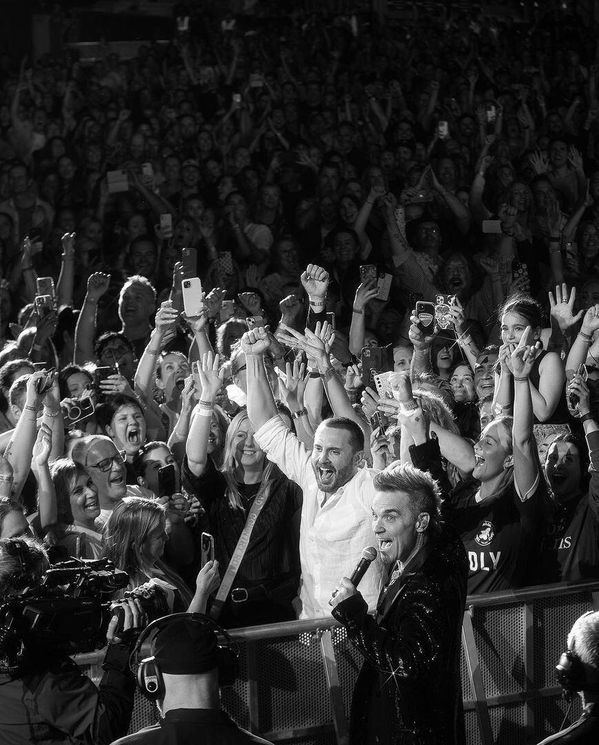 Robbie Williams en su concierto en Sydney, Australia