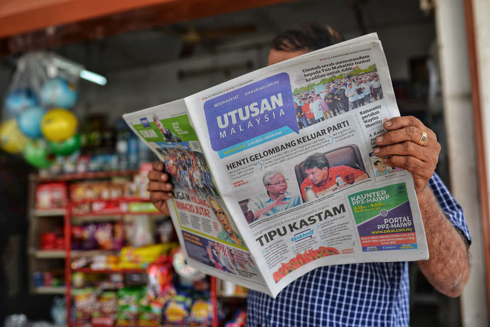 Utusan Malaysia was already struggling financially before the general election but its problems worsened significantly after its patron was voted out of power. — Picture by Shafwan Zaidon