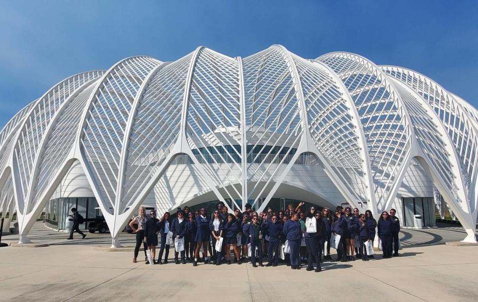 Female students from Academy Prep Center of Lakeland attended an International Day of Women and Girls in Science event at Florida Polytechnic University in February. The young women heard from female scientists about the possibilities open to them in the sciences.
