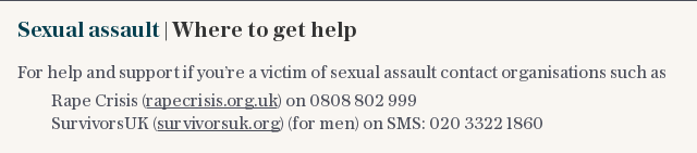 Sexual assault | Where to get help