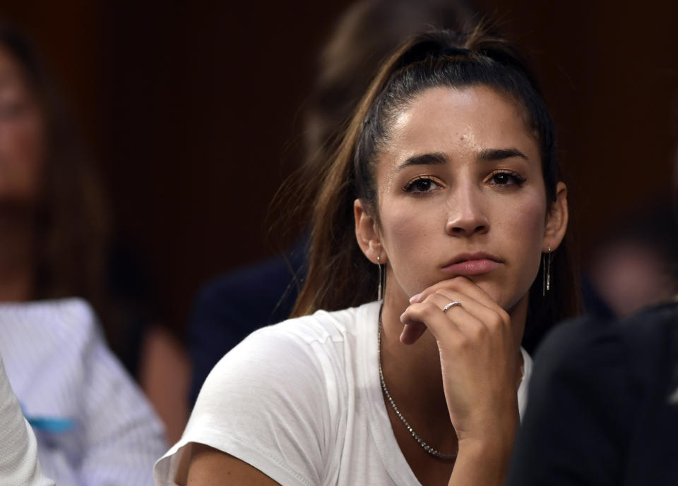 Aly Raisman got her first chance to meet incoming USOC CEO Sarah Hirshland and was less than happy with how the meeting went. (Getty Images)