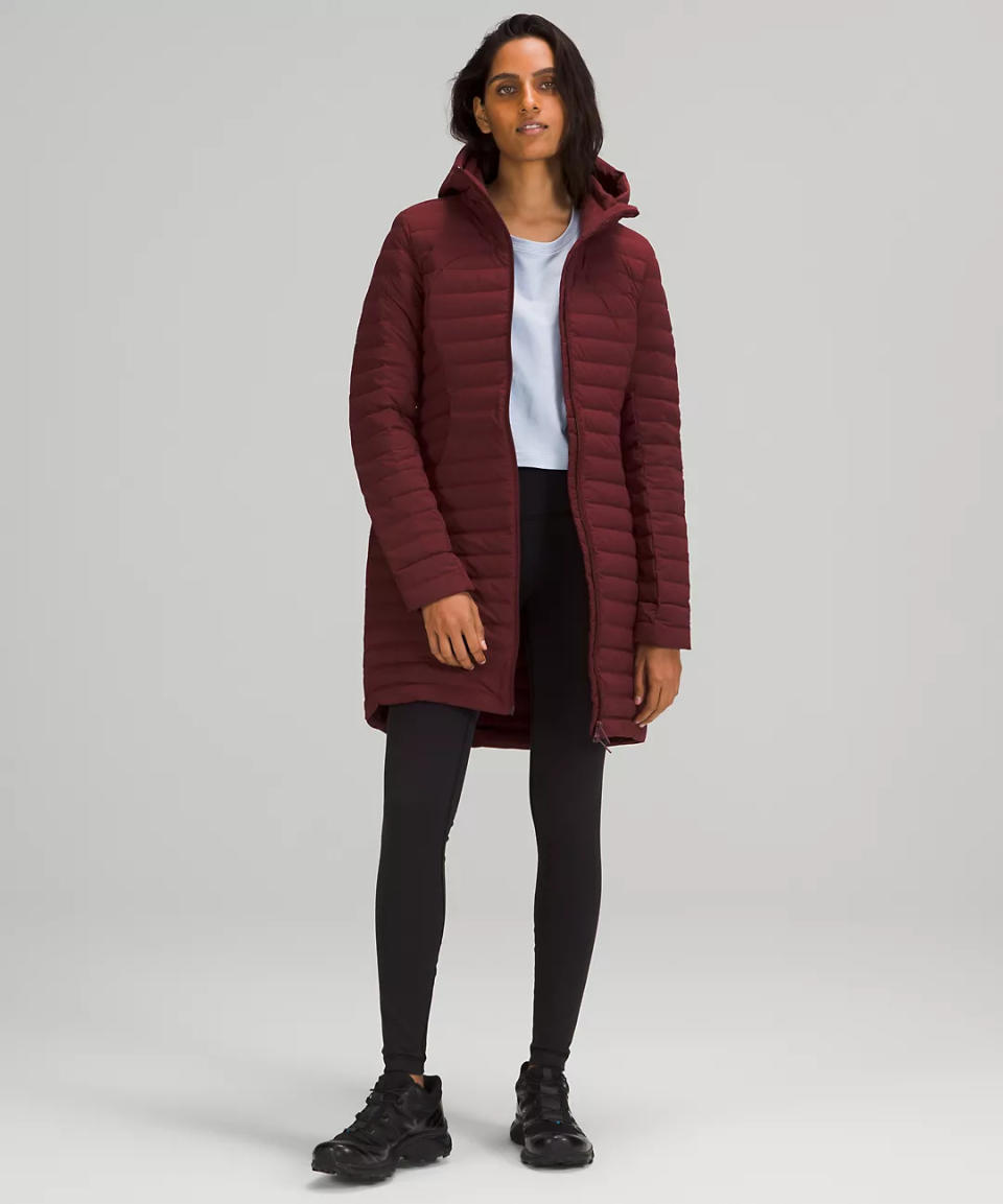 Pack It Down Long Jacket. Image via lululemon.