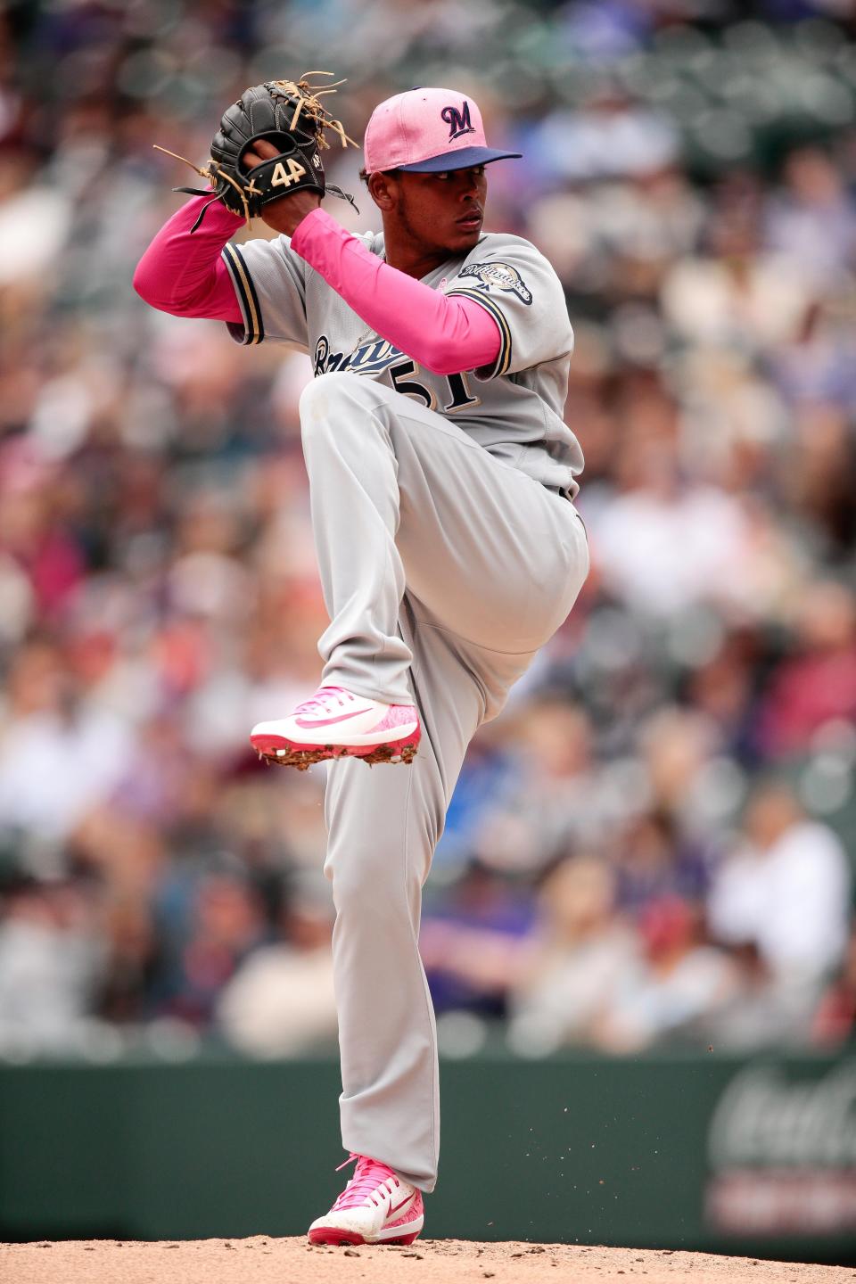 Rookie Freddy Peralta had an impressive major-league debut for the Brewers on Mother's Day. He had 13 strikeouts and allowed just one hit and two walks in 5 2/3 innings.