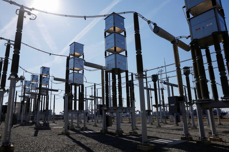 The land station of TenneT is seen at de Maasvlakte in Rotterdam