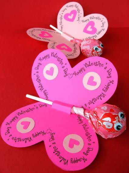 lollipop butterfly valentines diy valentines day cards