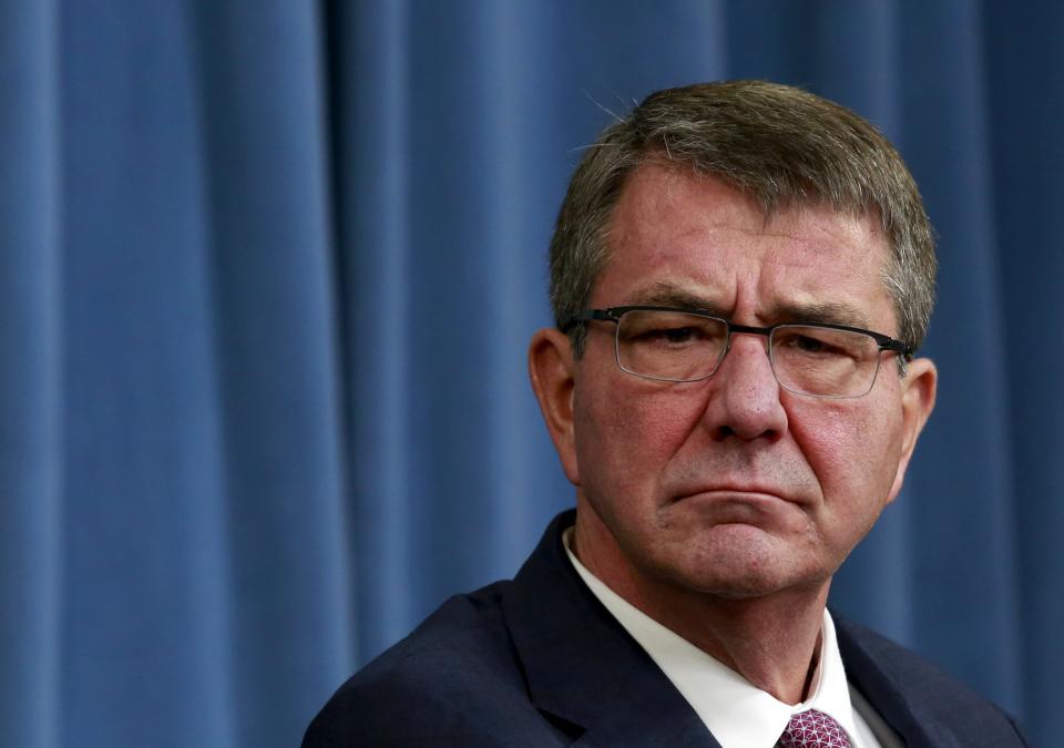 Defense Secretary Ash Carter attends a news conference at the Pentagon in Washington on Feb. 29, 2016. / Credit: REUTERS/Yuri Gripas
