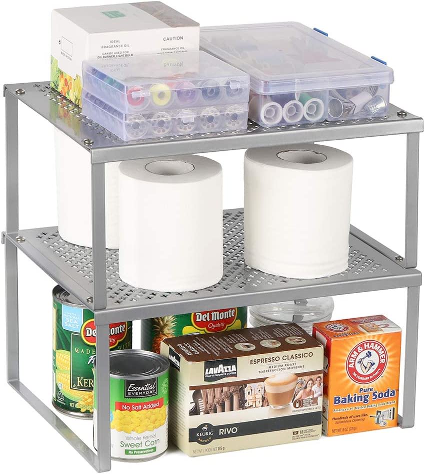 NEX Organizador de estante de cocina para gabinete, mostrador, despensa, apilable y ampliable. (Foto: Amazon)