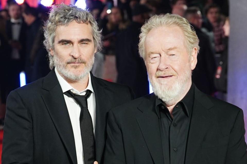 Joaquin Phoenix and Ridley Scott (Ian West/PA) (PA Wire)