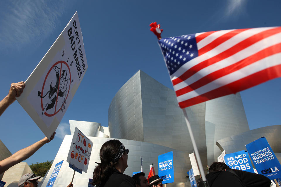 Occupy Protesters March In Downtown L.A.