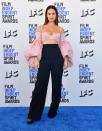 <p><strong>6 March</strong></p><p>Lily James made a case for the crop-top on the red carpet in a Del Core look, at the Film Independent Spirit Awards. </p>
