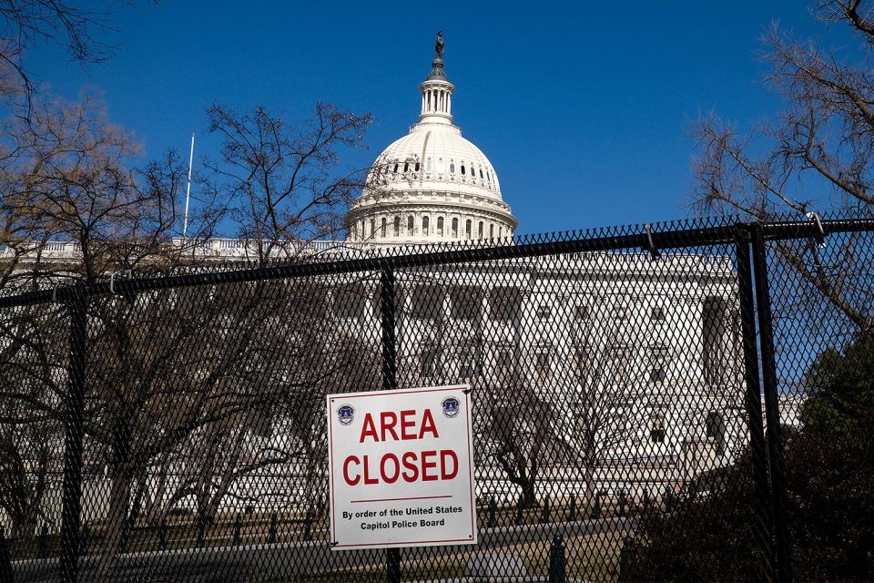 Capitol Hill Security Fencing Installed Ahead Of State Of The Union Speech