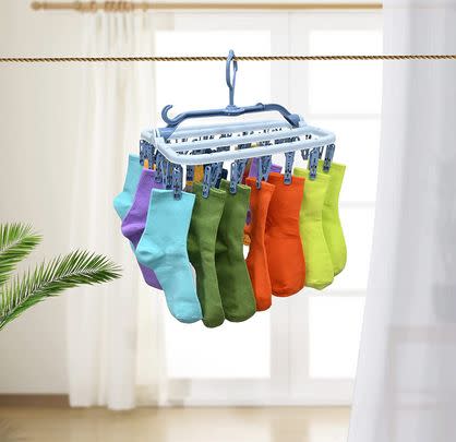 Hang socks separately to save space on your airer for larger items