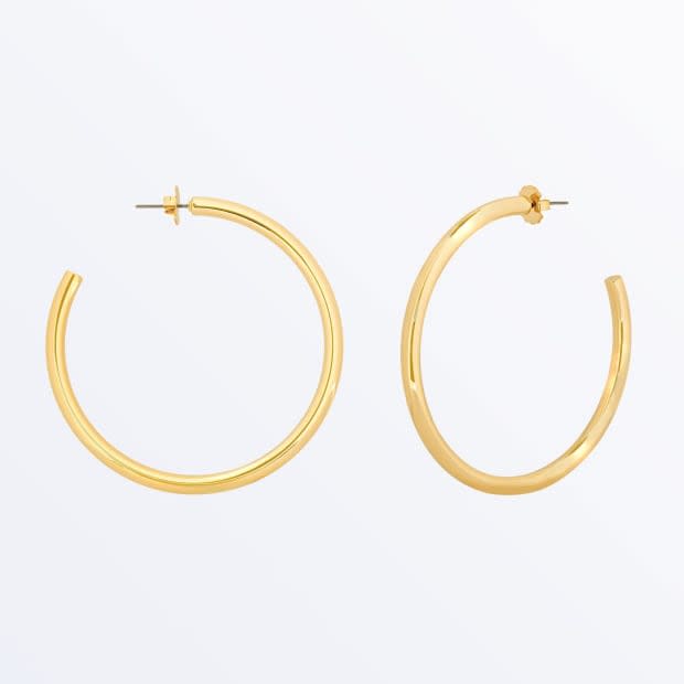 <p>Ana Luisa Tia Large Hoops, $59, <a href="https://shop-links.co/1701569762858358971" rel="nofollow noopener" target="_blank" data-ylk="slk:available here.;elm:context_link;itc:0;sec:content-canvas" class="link ">available here.</a> </p>